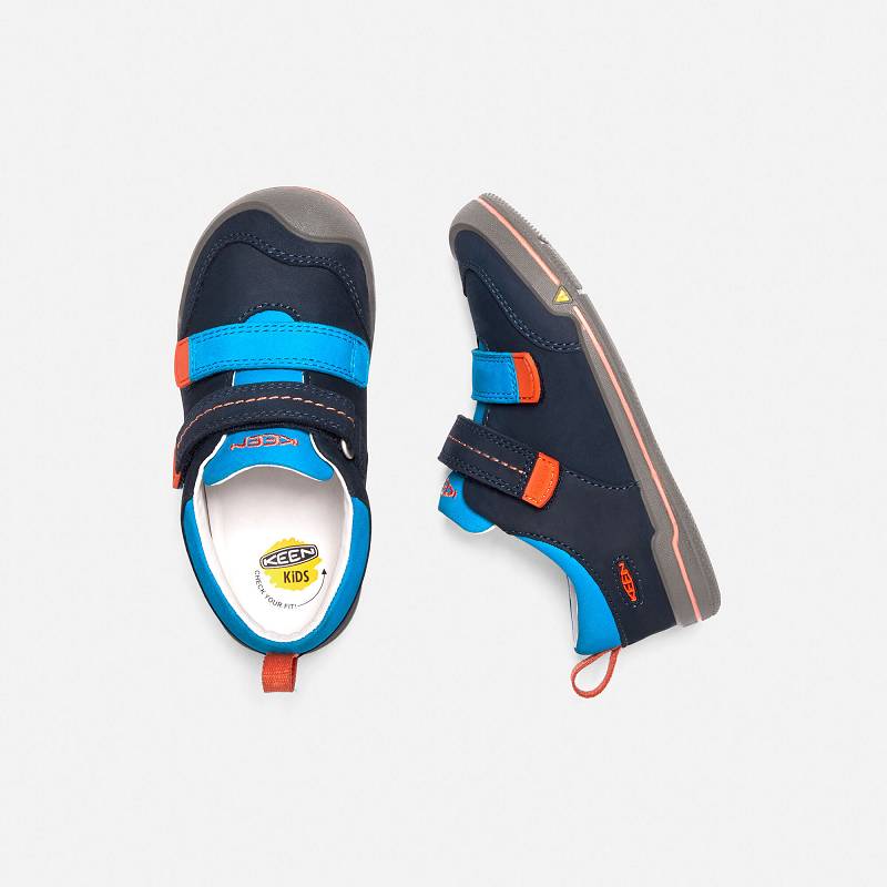 Keen Sprout Double Strap Schuhe Kinder DE-17562 Dress Blues/Koi - Keen Kinderschuhe Blau